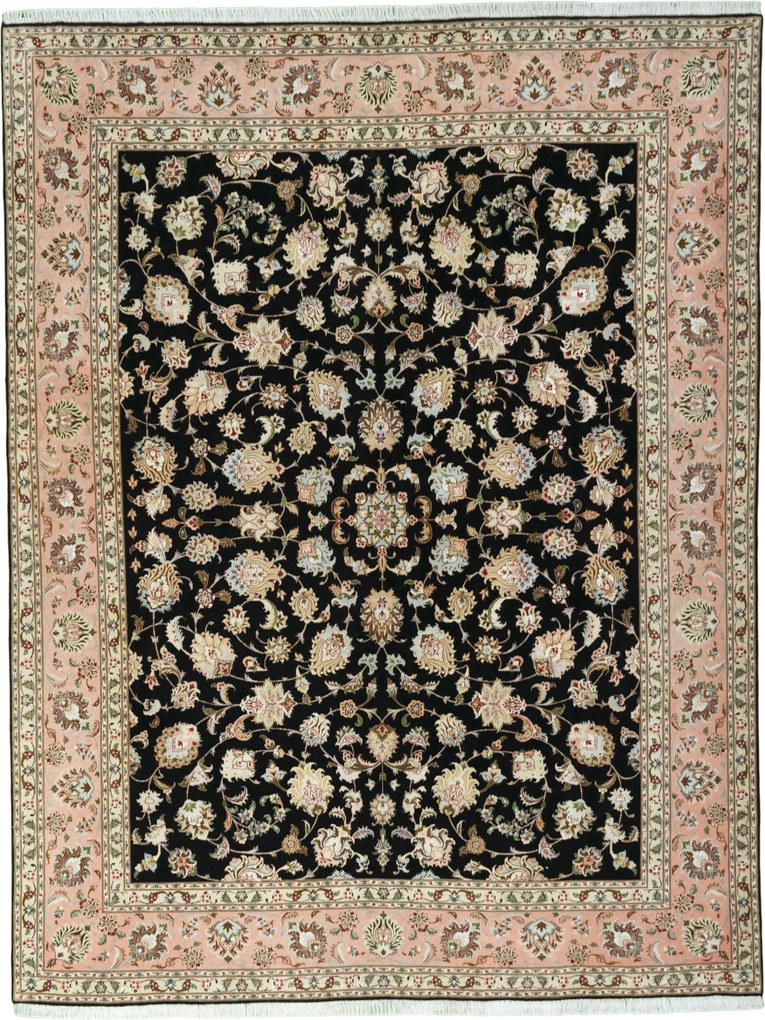 Tabriz Tappeto persiano 200x260 Nero (Iran) Annodato A Mano