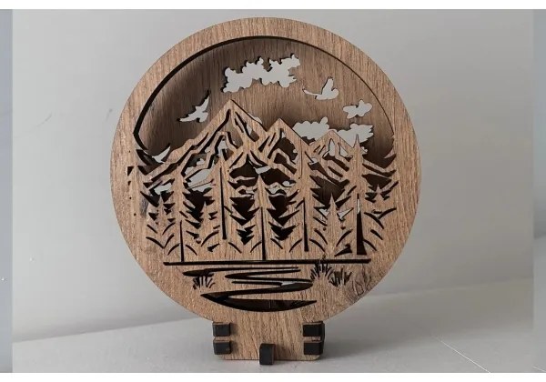 Li-Go 23583/DUB2 - Lampada da tavolo decorativa a LED dimmerabile, 12W/230V, 20x22 cm, rovere