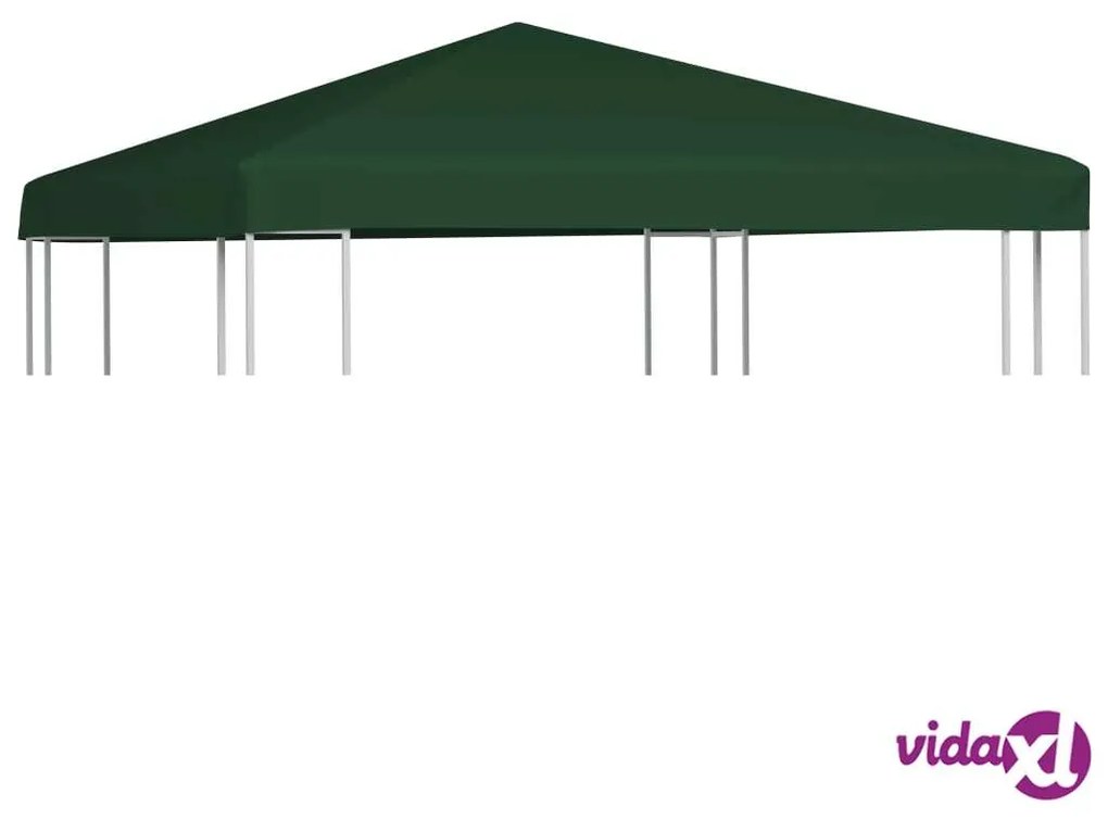 vidaXL Copertura Superiore per Gazebo 310 g/m² 3x3 m Verde