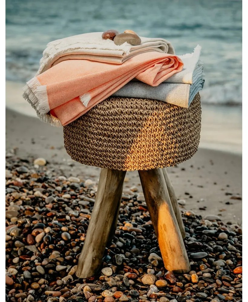 Plaid beige con cotone Summer , 140 x 180 cm Linen - Euromant