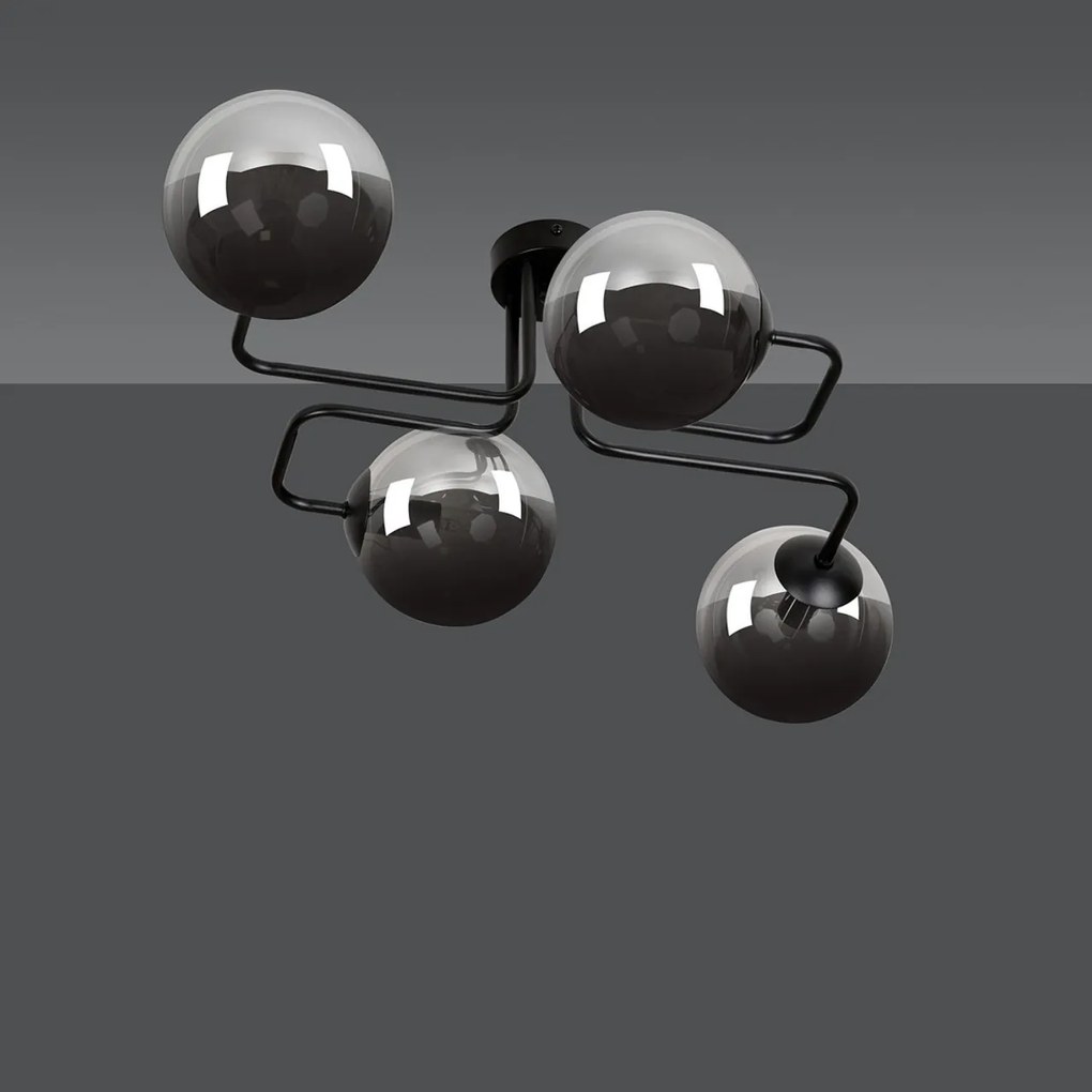 Lampadario da Soffitto BRENDI 4 in acciaio e vetro 4xE14