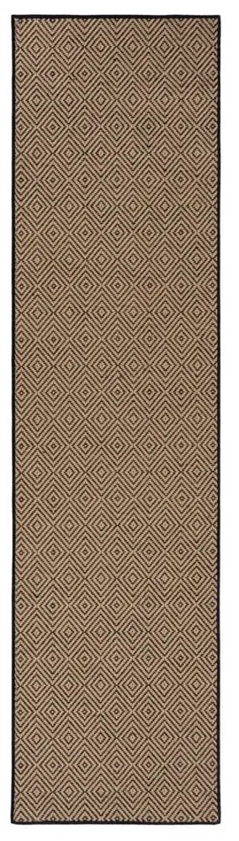 Passatoia nera/di colore naturale in iuta 60x800 cm Diamond – Flair Rugs