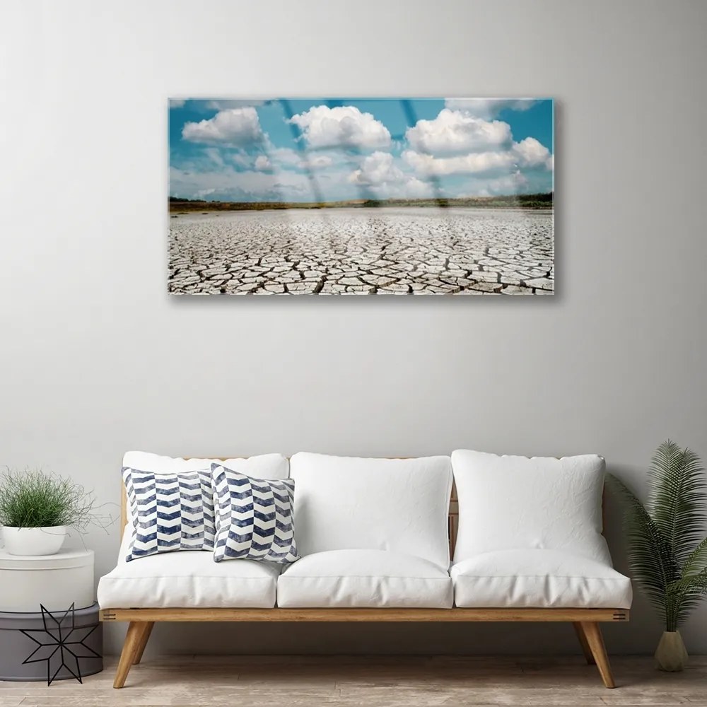 Quadro in vetro Paesaggio fluviale essiccato 100x50 cm