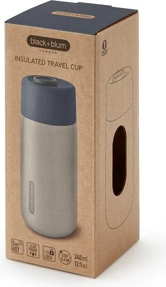 Tazza termica argentata in acciaio inox 340 ml – Black + Blum