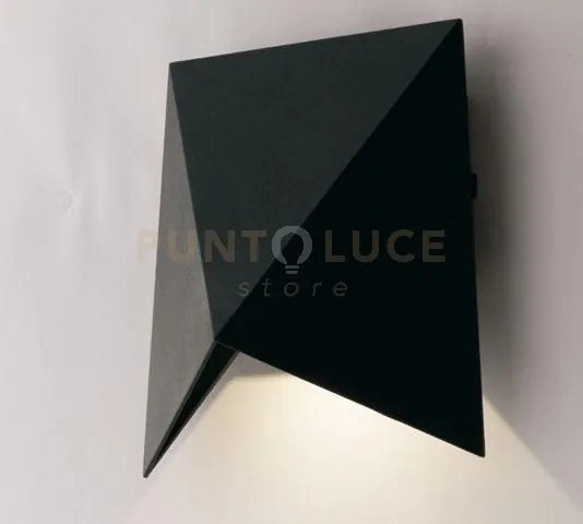 Applique led stealth nera in alluminio 7w 470lm cct ip54 17x17x7,5c...