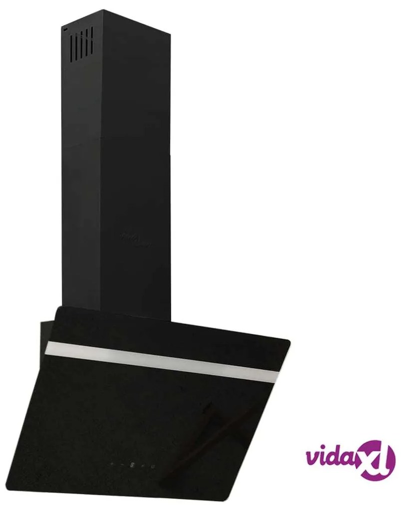vidaXL Cappa a Parete 60 cm in Acciaio e Vetro Temperato Nero