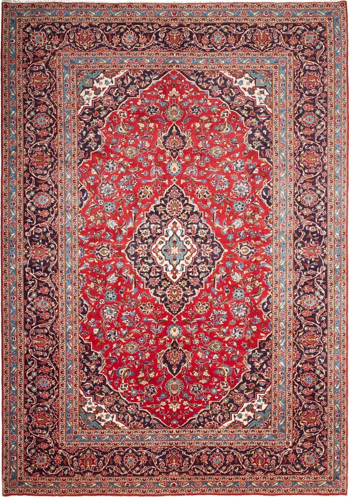 Kashan Tappeto persiano 350x250 Rosso (Iran) Annodato A Mano