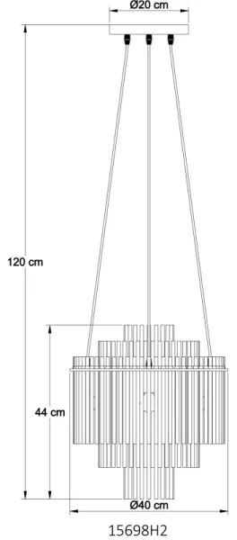 Globo 15698H2 - Lampadario a sospensione con filo GORLEY 5xE14/40W/230V nero