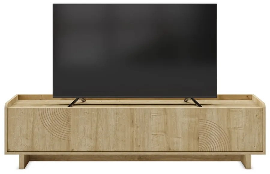 Mobile TV di colore naturale con effetto rovere 180x45x40 cm Daira – Marckeric