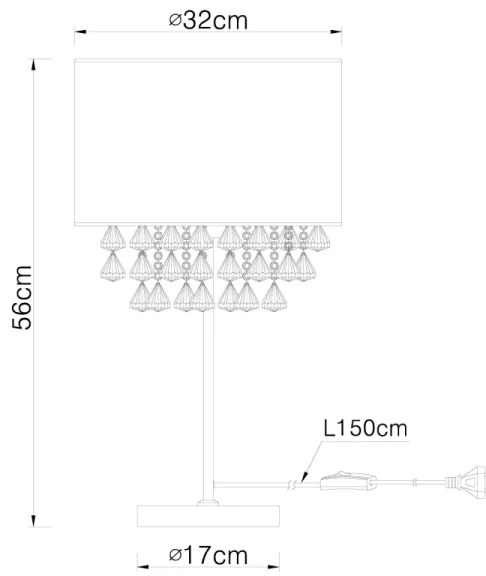 GLOBO 15187T3 - Lampada da tavolo AMY 1xE27/60W/230V