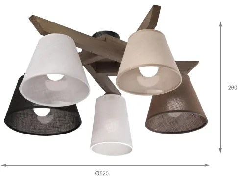 Brilagi - Lampadario LED ANTHONY 5xE14/40W/230V rovere noce