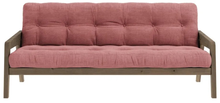 Divano letto in velluto a coste rosa 204 cm Grab Carob - Karup Design