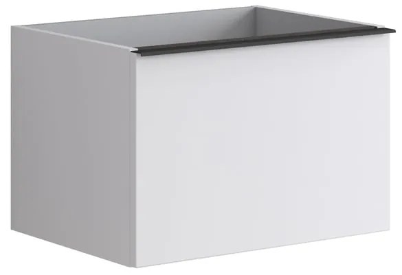 Mobile da bagno sotto lavabo Pixel plain bianco laccato opaco L 60 x H 40 x P 45.5 cm 2 cassetti, lavabo non incluso