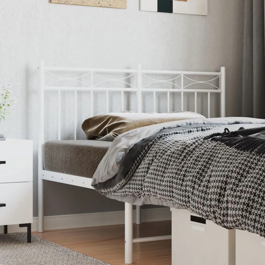 Testiera İn Metallo Bianco 120 Cm /