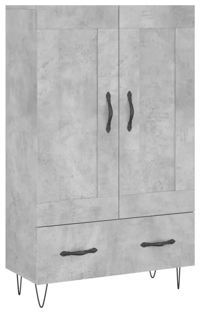 Credenza grigio cemento 69,5x31x115 cm in legno multistrato