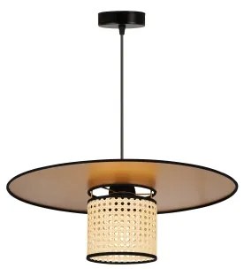 Duolla - Lampadario a sospensione con filo TOKYO RATTAN 1xE27/15W/230V diametro 50 cm oro/rattan