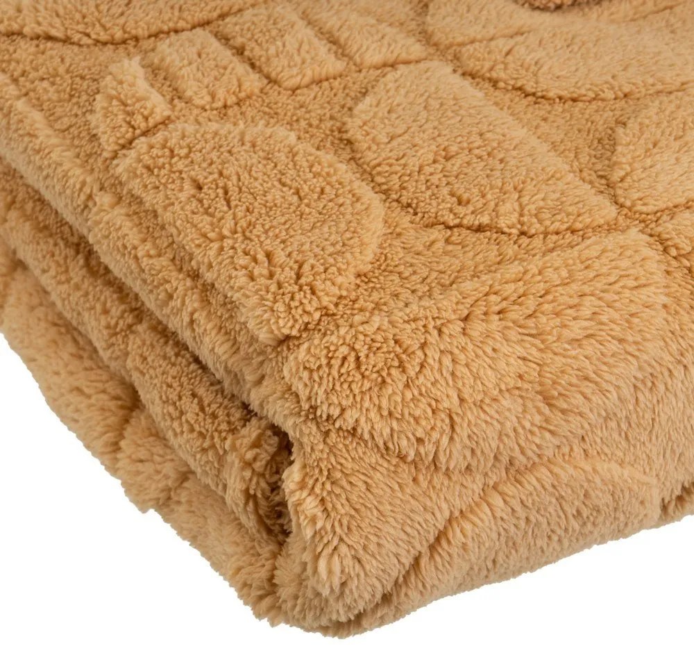 Coperta gialla in micropile 130x160 cm Mid Century – Casa Selección
