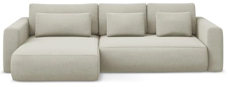 Divano angolare beige allungabile/con contenitore (con penisola a sinistra/con chaise lounge) Kapua – Makamii