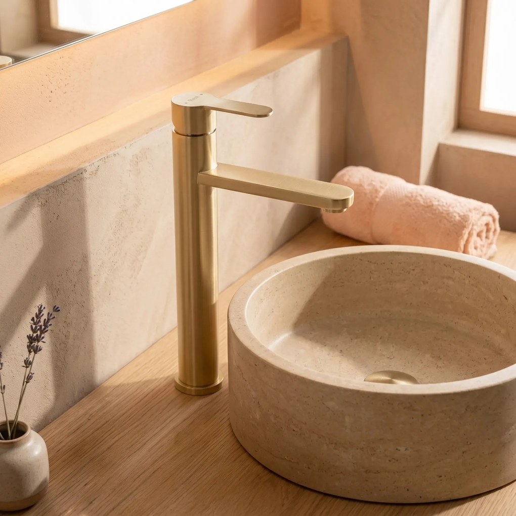 Rubinetto da bagno Rea Arcos Brush Gold