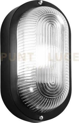 Applique turtle nera ovale liscia in vetro ip54 1 luce attacco e27 ...