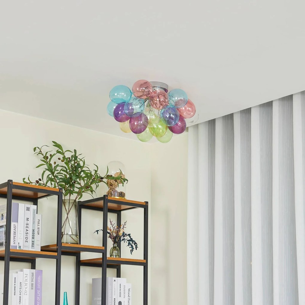 Lucande plafoniera Diborah, colorata, vetro, Ø 50 cm, G9