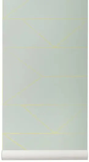 Ferm Living Carta da parati Lines - Mint