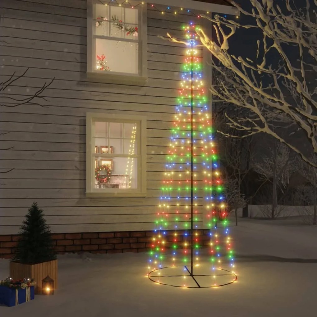 Albero di Natale a Cono Colorato con LED, 310 / 100x300 cm