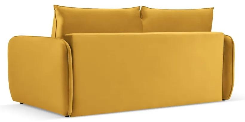 Divano letto in velluto color senape 194 cm Vienna - Cosmopolitan Design