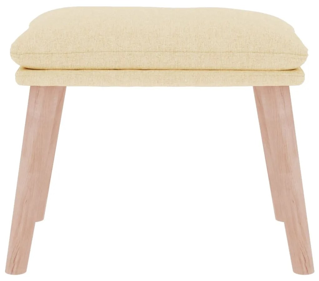 Poggiapiedi crema 45x29,5x35 cm in tessuto