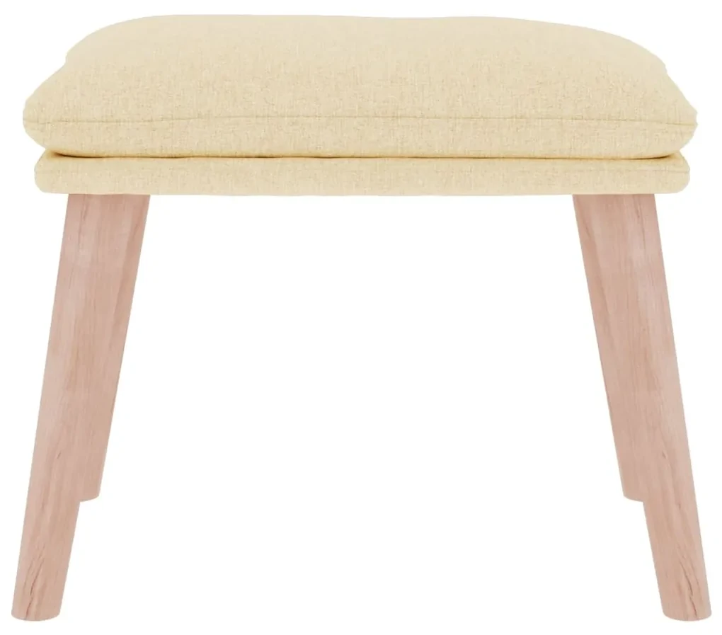 Poggiapiedi crema 45x29,5x35 cm in tessuto