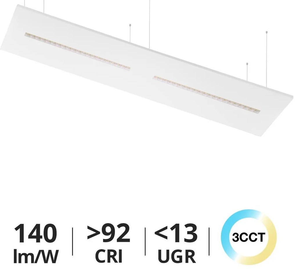 Pannello LED Sospeso 120x30 28W/36W/42W CCT CRI92 con driver Philips Colore Bianco Variabile CCT