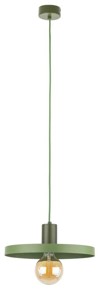 Lampadario a sospensione con filo SILA 1xE27/15W/230V diametro 30 cm verde