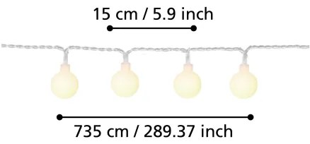 Eglo 900239 - Catena decorativa da esterno LED LIBISA 50xLED/0,066W/4,5V IP44