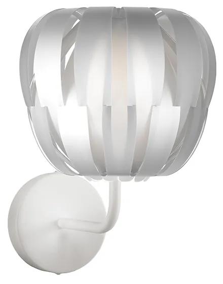 Lampada Da Parete Moderna 1 Luce Queen In Polilux Silver D29 Made In Italy