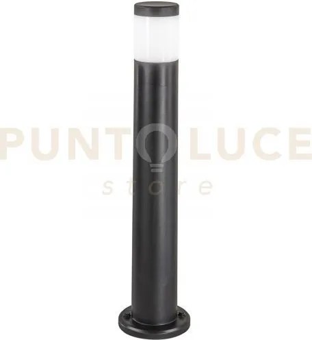 Paletto focus nero tondo 1 luce attacco gu10 ip65 17,5x77,5cm
