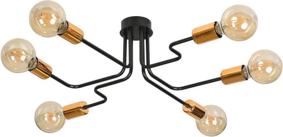 Lampadario  HARMONY 6 BLACK da soffitto