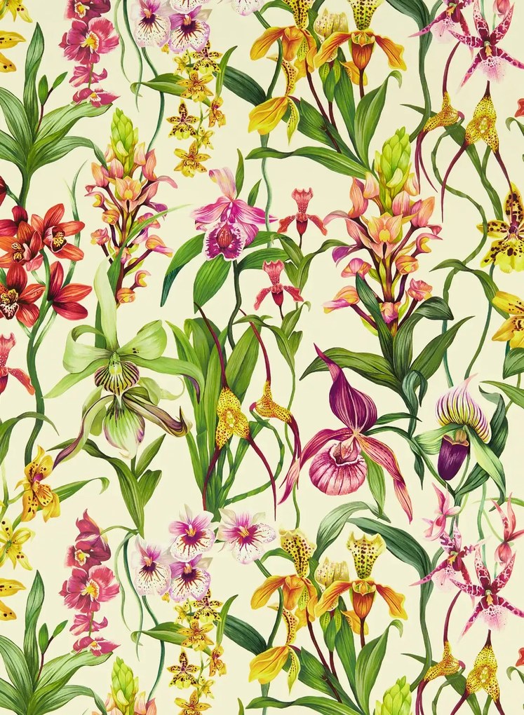 Harlequin Carta da parati Kalina - Parchment/ Forest/Azalea
