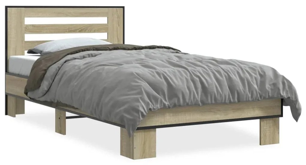 Giroletto Rovere Sonoma 90x200 Cm Legno Multistrato E Metallo /