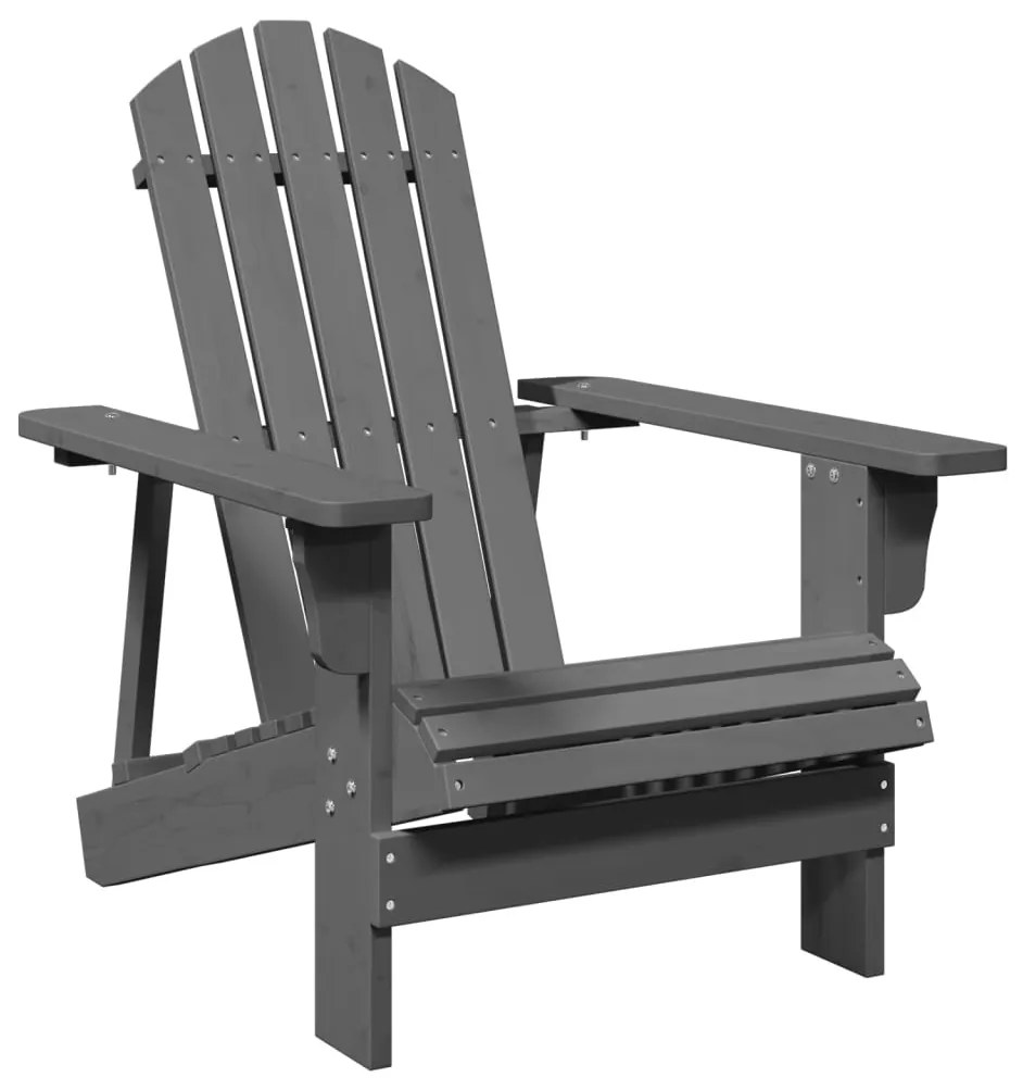 Sedia adirondack grigia 69x85x90,5 cm legno massello di abete