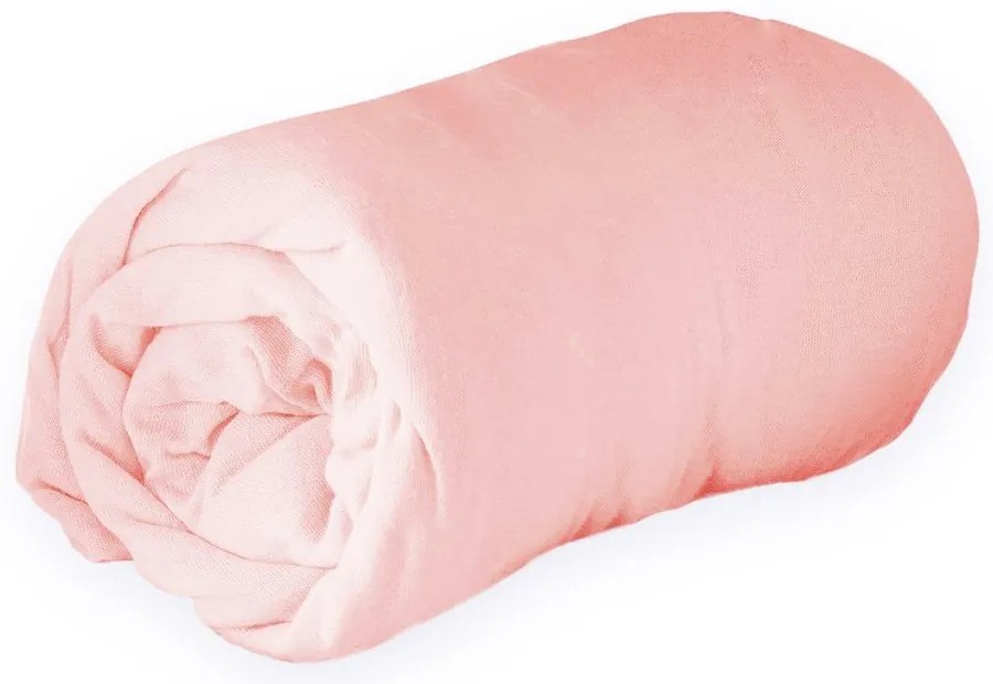 Lenzuolo elasticizzato in jersey rosa 160x200 cm Jersy - douceur d'intérieur