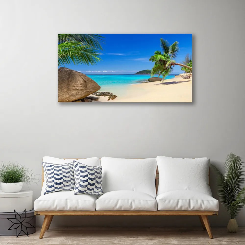 Stampa quadro su tela Paesaggio del mare della spiaggia 125x50 cm