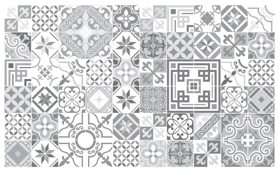 Set di 60 adesivi murali dal design vintage in tonalità di grigio, 10 x 10 cm - Ambiance