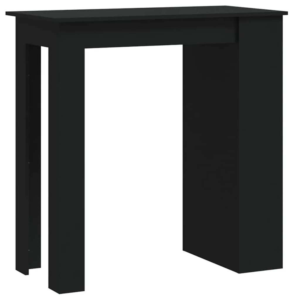 Tavolino da bar con ripiani nero 102x50x103,5 cm in truciolato
