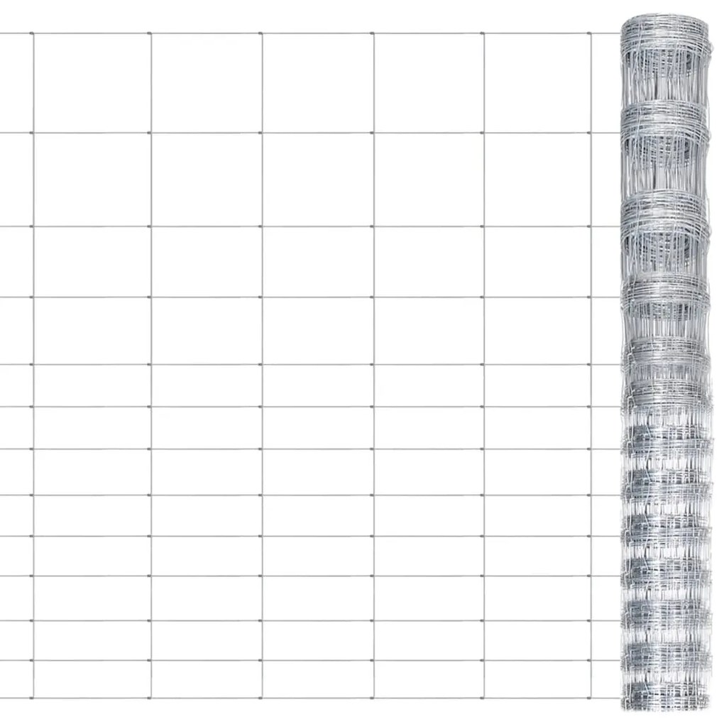 Recinzione Da Giardino İn Acciaio Zincato 50x1,5 M Argento /