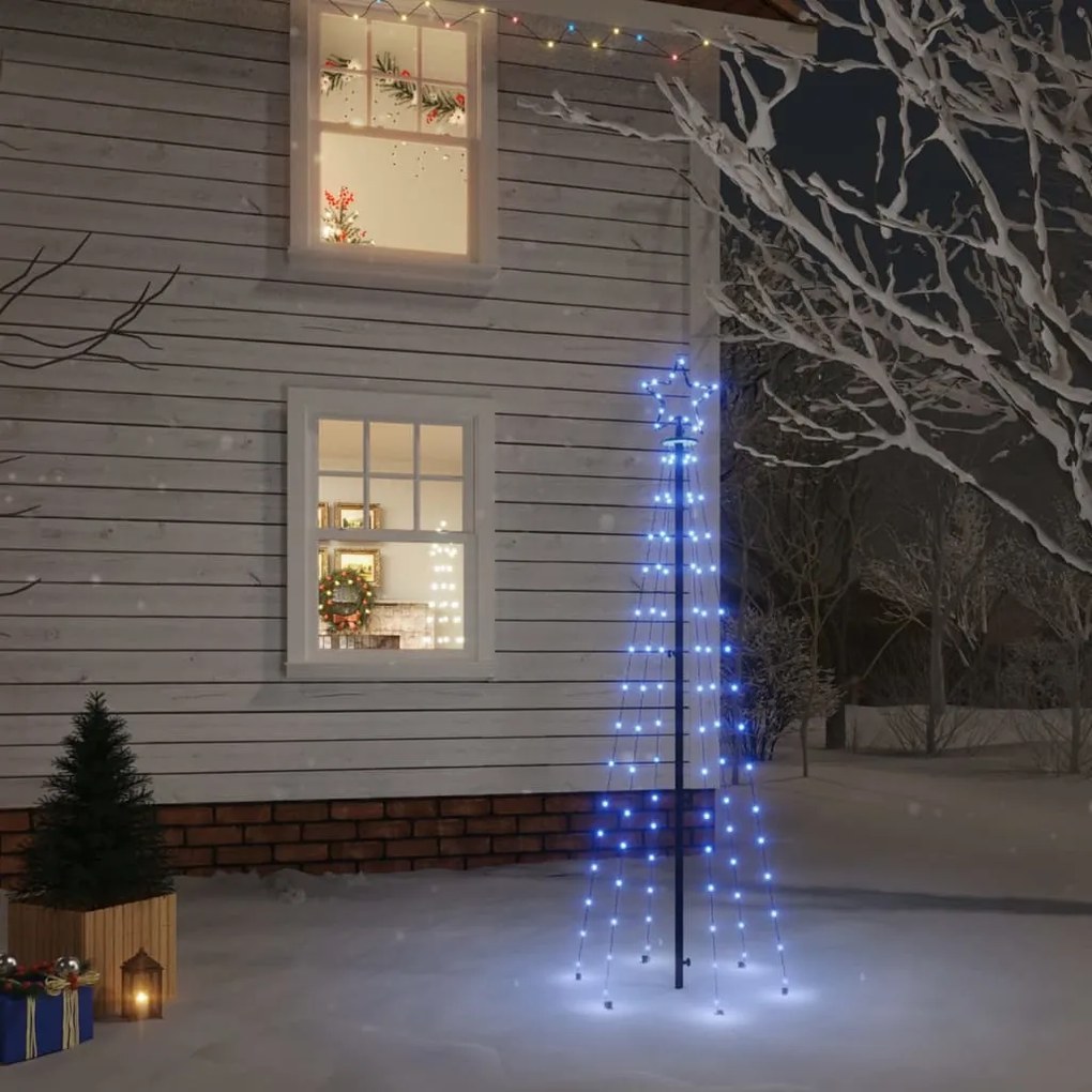 Albero di Natale con Puntale e LED di varie intensità e altezze, Blu / 180 cm / 108