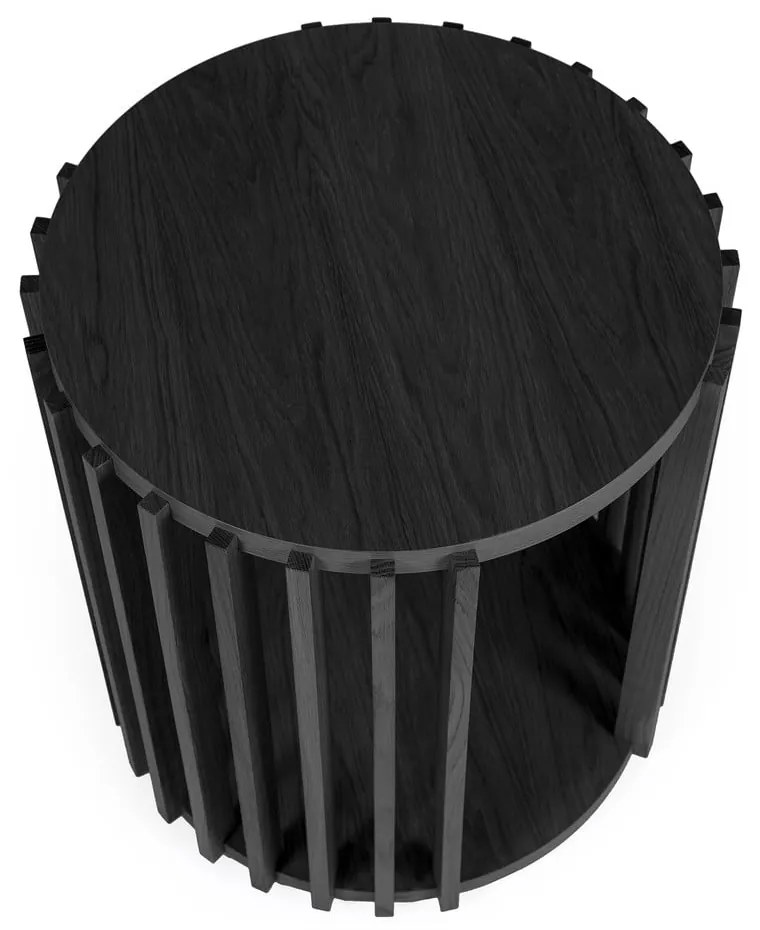 Tavolino nero , ø 53 cm Drum - Woodman