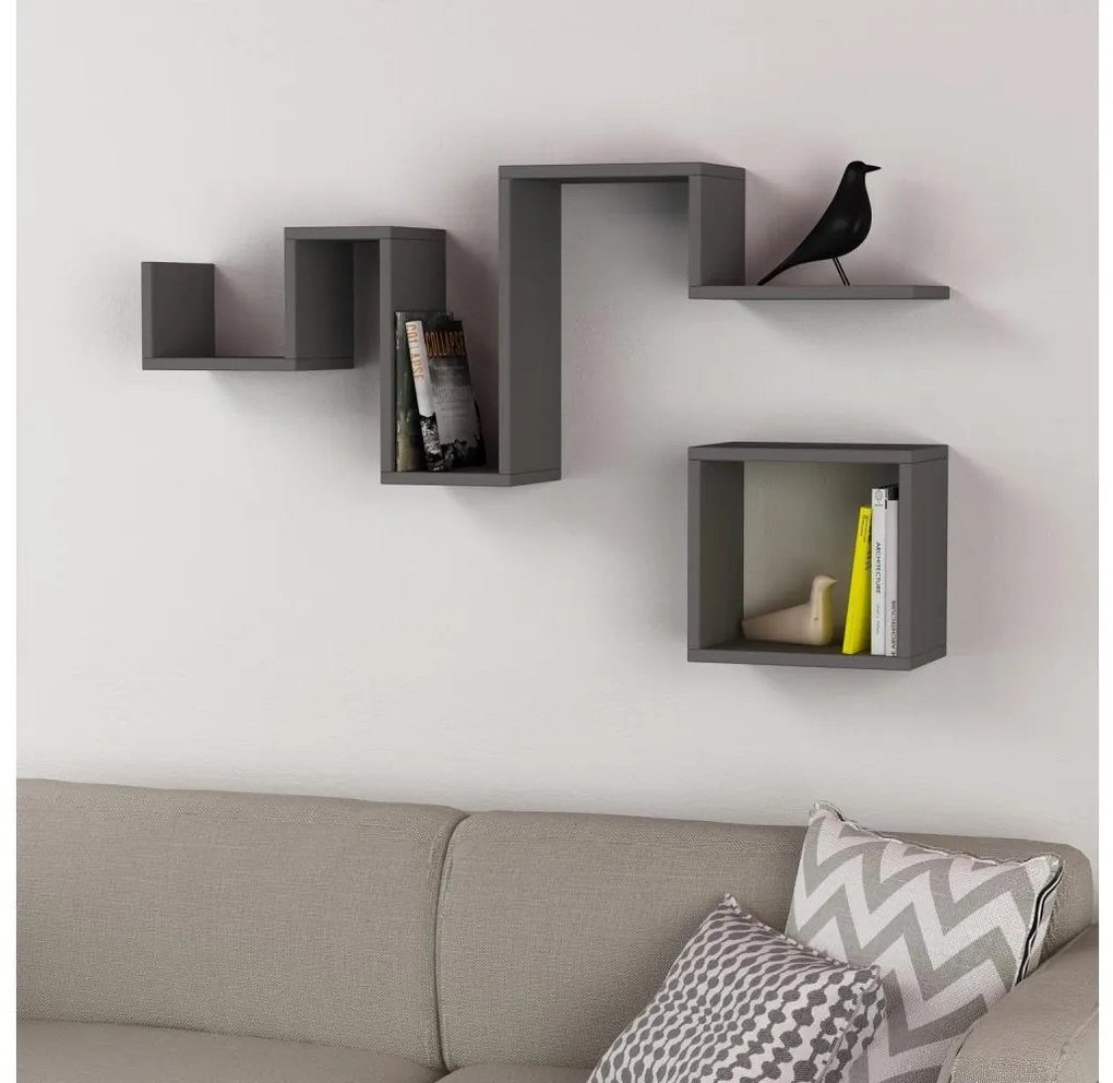 SET 2x Mensola FOLLOW antracite