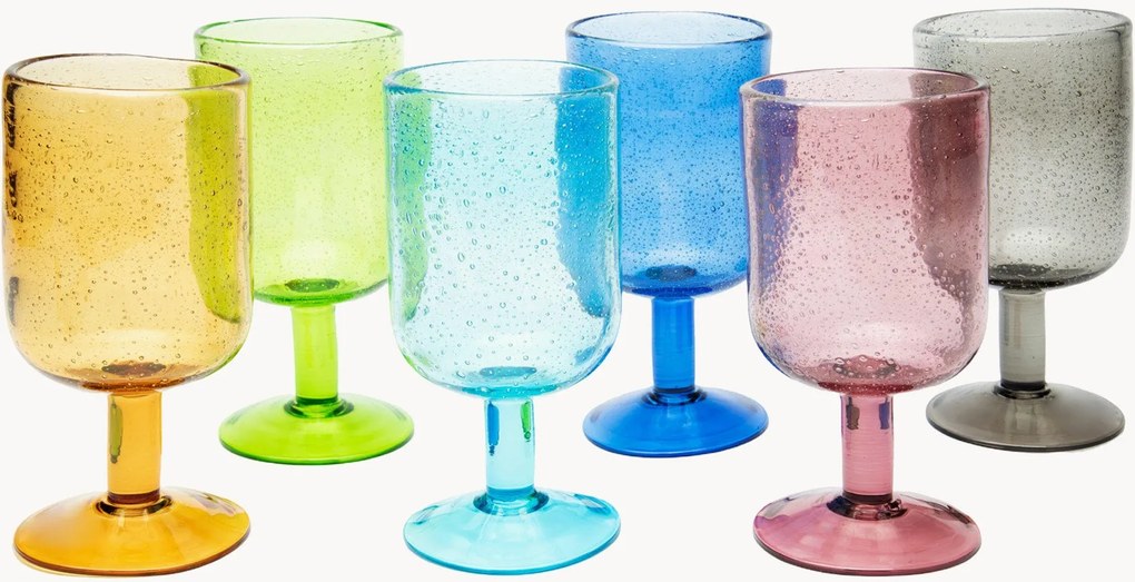 Set di 6 bicchieri da vino Color Bubble