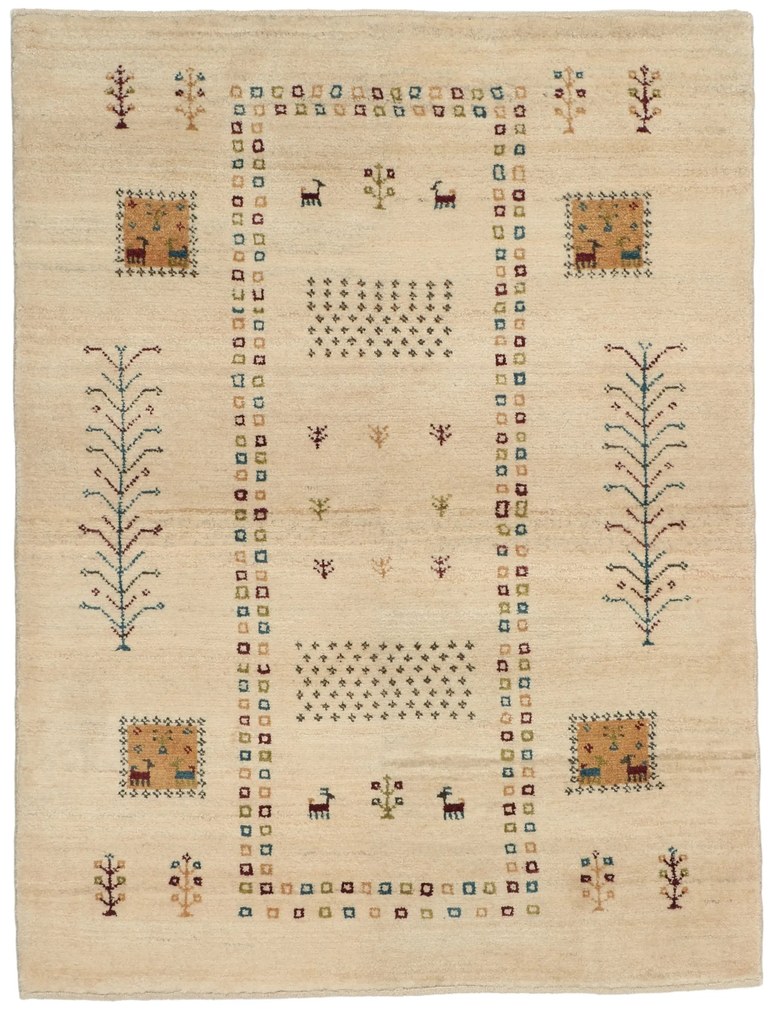 Gabbeh Tappeto 140x110 (Iran) Annodato A Mano