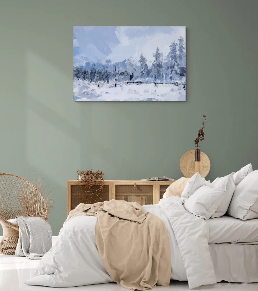 Quadro su tela – Neve nel bosco